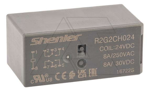 Реле R2G2CH024, 2CO, 8A(250VAC/30VDC), 24VDC, растр. 5mm, IP50 фото