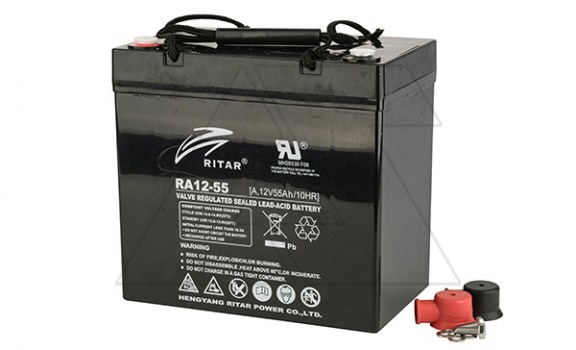 Батарея аккумуляторная Ritar RA12-55A, F11(M6), 12V/55Ah, 216x229x138 HxLxW, 15kg, 12 лет фото