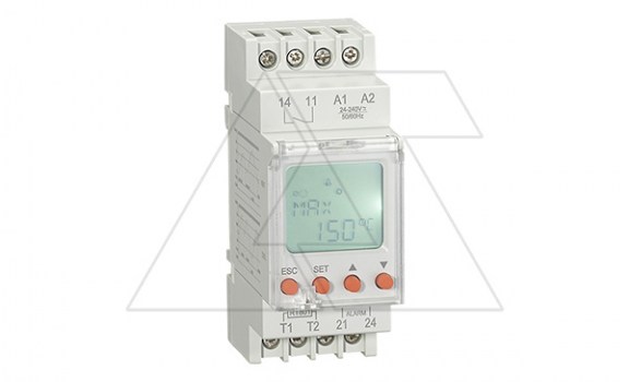 Реле контроля температуры RD-RTS130, 1NO+1NO(Alarm), 16A/2A(Alarm)(250VAC), 24_240VAC/DC, -25_+130°C, с датчиком RT801 IP65, LCD, 2M фото