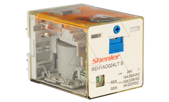 Реле REH1AO024LTS, 1NO, 16A(400VAC)/ 10A(220VDC), 24VDC, мех. индикация, тест-кнопка с блокировкой, LED, магнит фото