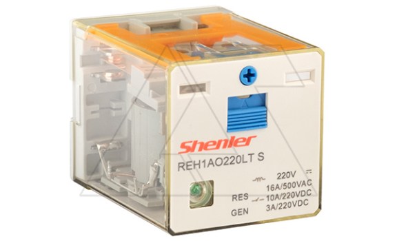 Реле REH1AO220LTS, 1NO, 16A(400VAC)/ 10A(220VDC), 220VDC, мех. инд., тест-кнопка, LED, магнит фото
