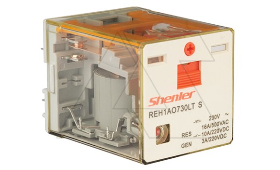 Реле REH1AO730LTS, 1NO, 16A(400VAC)/ 10A(220VDC), 230VAC, мех. индикация, тест-кнопка, LED, магнит фото