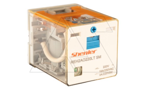Реле REH2AO220LTSM, 2NO, 16A(400VAC)/ 10A(220VDC), 220VDC(0,65Un) RZA, мех. инд., тест-кнопка, LED, магнит фото