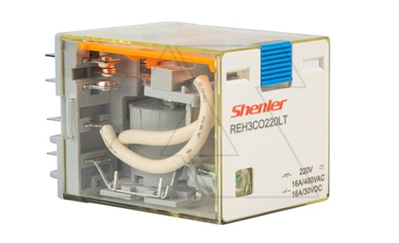 Реле REH3CO220LT, 3CO, 16A(400VAC/30VDC), 220VDC, мех. индикация, тест-кнопка, LED фото