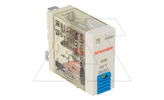 Реле RFT1CO024LTD1, 1CO, 12A(250VAC/30VDC), 24VDC, мех. индикация, тест-кнопка с блокировкой, диод +A1/-A2, LED фото