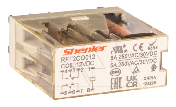 Реле RFT2CO012, 2CO, 8A(250VAC/30VDC), 12VDC фото