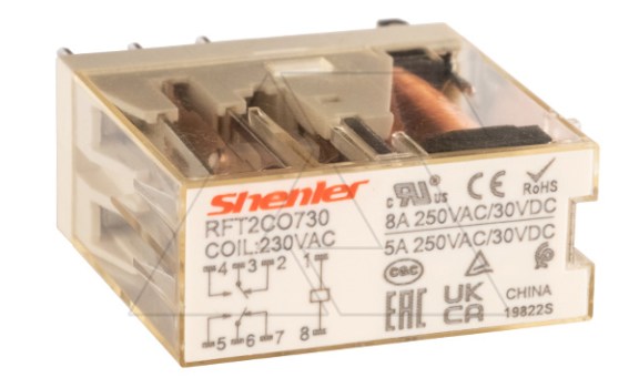 Реле RFT2CO730, 2CO, 8A(250VAC/30VDC), 230VAC фото