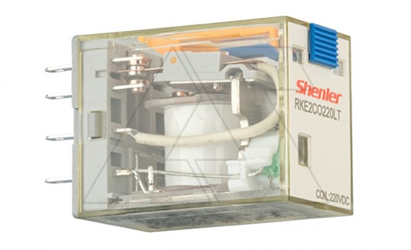 Реле RKE2CO220LT, 2CO, 7A(250VAC/30VDC), 220VDC, мех. индикация, тест-кнопка с блокировкой, LED фото
