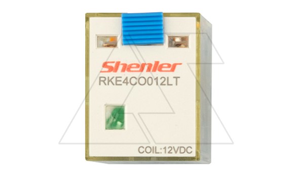 Реле RKE4CO012LT, 4CO, 5A(250VAC/30VDC), 12VDC, мех. индикация, тест-кнопка с блокировкой, LED фото