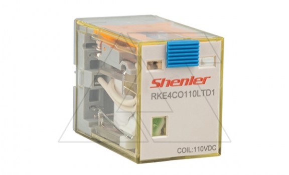 Реле RKE4CO110LTD1, 4CO, 5A(250VAC/30VDC), 110VDC, мех. индикация, тест-кнопка с блокировкой, диод +A1/-A2, LED фото