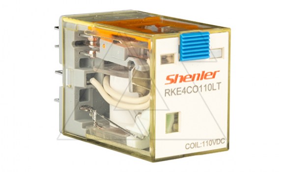Реле RKE4CO110LT, 4CO, 5A(250VAC/30VDC), 110VDC, мех. индикация, тест-кнопка с блокировкой, LED фото