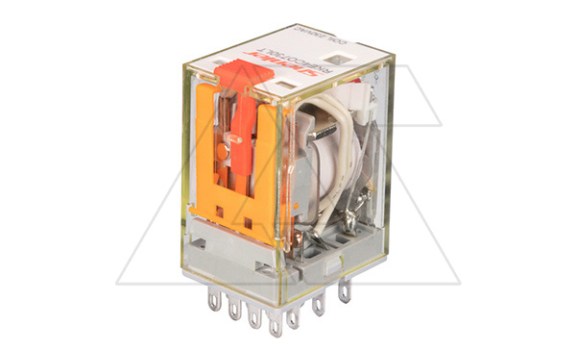 Реле RKE4CO730LT, 4CO, 5A(250VAC/30VDC), 230VAC, мех. индикация, тест-кнопка с блокировкой, LED фото