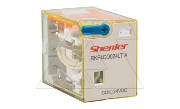 Реле RKF4CO024LTA, 4CO, 6A(250VAC/30VDC), 24VDC, AgSnO2/Au, мех. индикация, тест-кнопка с блокировкой, LED фото