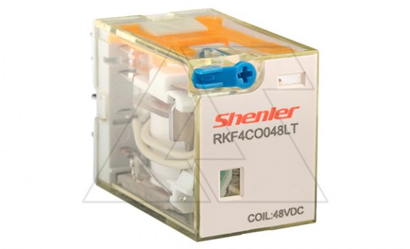Реле RKF4CO048LT, 4CO, 6A(250VAC/30VDC), 48VDC, мех. индикация, тест-кнопка с блокировкой, LED фото