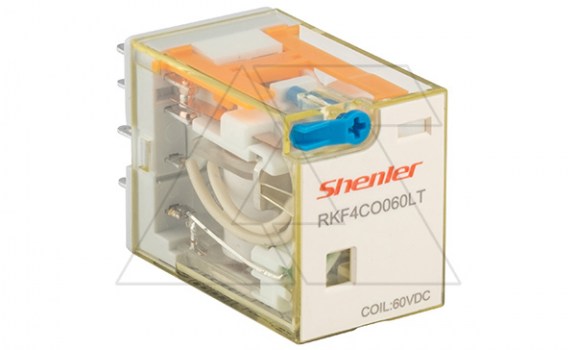 Реле RKF4CO060LT, 4CO, 6A(250VAC/30VDC), 60VDC, мех. индикация, тест-кнопка с блокировкой, LED фото