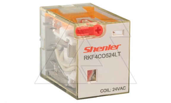Реле RKF4CO524LT, 4CO, 6A(250VAC/30VDC), 24VAC, мех. индикация, тест-кнопка с блокировкой, LED фото