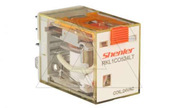 Реле RKL1CO524LT, 1CO, 16A(250VAC/30VDC), 24VAC, мех. индикация, тест-кнопка с блокировкой, LED фото