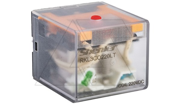 Реле RKL3CO220LT, 3CO, 10A(250VAC/30VDC), 220VDC, мех. индикация, тест-кнопка с блокировкой, LED фото
