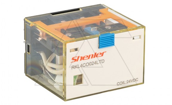 Реле RKL4CO024LTD 4CO, 10A, (250VAC/30VDC), 24VDC, мех. индикация, тест-кнопка с блокировкой, диод -A1/+A2, LED фото