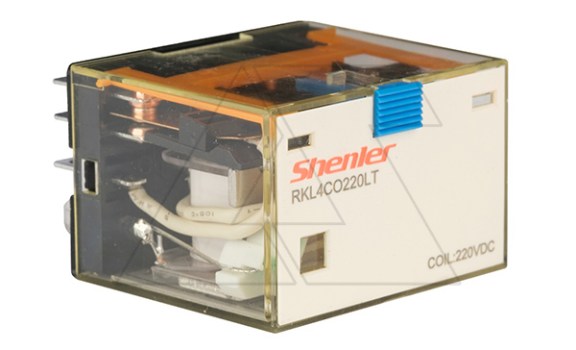 Реле RKL4CO220LT, 4CO, 10A(250VAC/30VDC), 220VDC, мех. индикация, тест-кнопка с блокировкой, LED фото