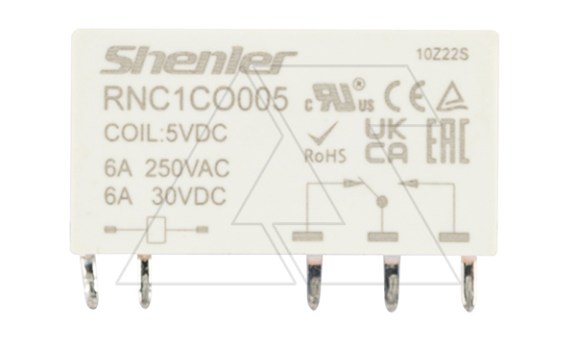 Реле RNC1CO005, 1CO, 6A(250VAC/30VDC), 5VDC, для печатных плат и цоколей SNB05/SNC05, IP60 фото