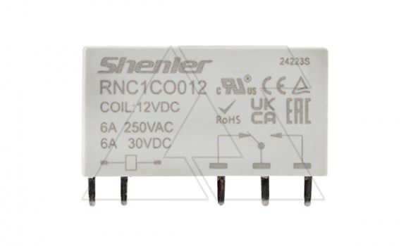 Реле RNC1CO012, 1CO, 6A(250VAC/30VDC), 12VDC, для печатных плат и цоколей SNB05/SNC05, IP60 фото