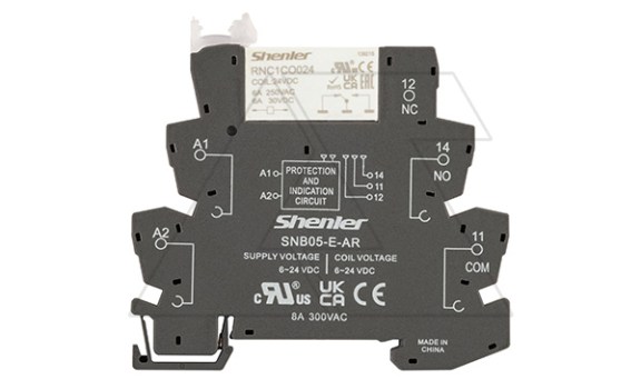 Реле интерфейсное RNC1CO024 с колодкой SNB05-E-AR, винтовой зажим, 1CO, 6A(250VAC), 24VDC, LED, W=6.2mm фото