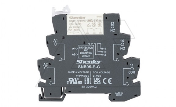 Реле интерфейсное RNC1CO024 с колодкой SNB05-E-C, винтовой зажим, 1CO, 6A(250VAC), 110VAC/DC, LED, W=6.2mm фото