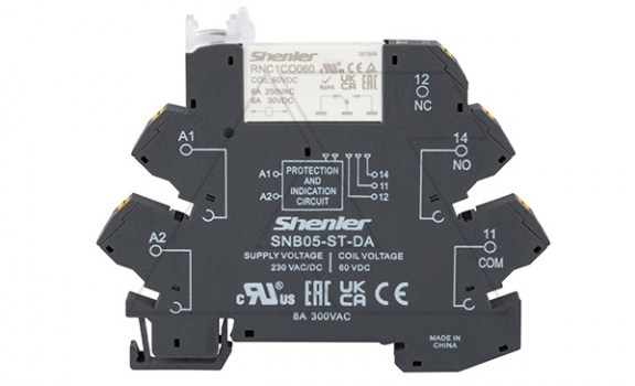 Реле интерфейсное RNC1CO060 с колодкой SNB05-ST-DA, push-in, 1CO, 6A(250VAC), 230VAC/DC, LED, W=6.2mm фото