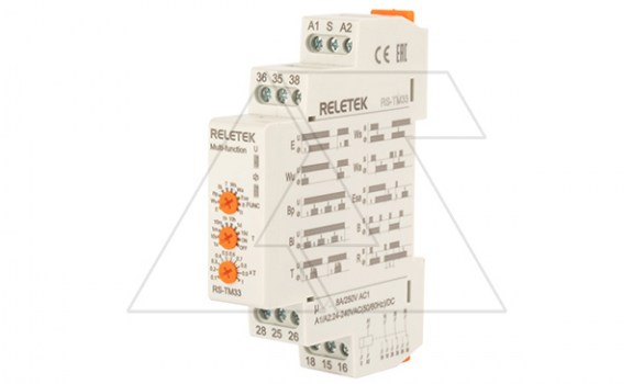 Реле времени RS-TM33, 3CO, 8A(250VAC), 24_240VAC/DC, 100ms_10d, многофункциональное - 10 функций, 1M фото