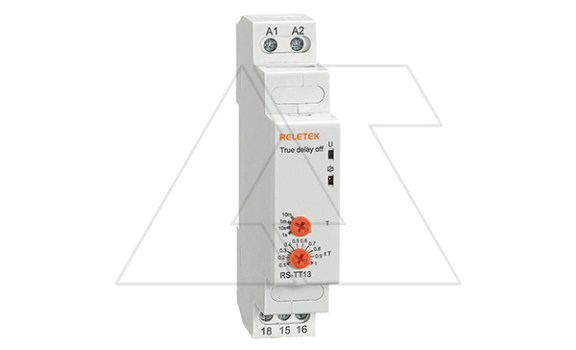 Реле времени RS-TT13, 1CO, 8A(250VAC), 24_240VAC/DC, 100ms_600s, задержка на отключение после снятия Uпит., 1M фото