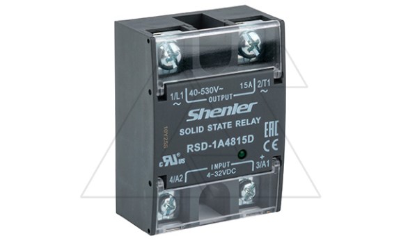 Реле твердотельное RSD-1A4815D, однофазное, 1NO, 15А(40_530VAC), 4_32VDC, W=45mm фото