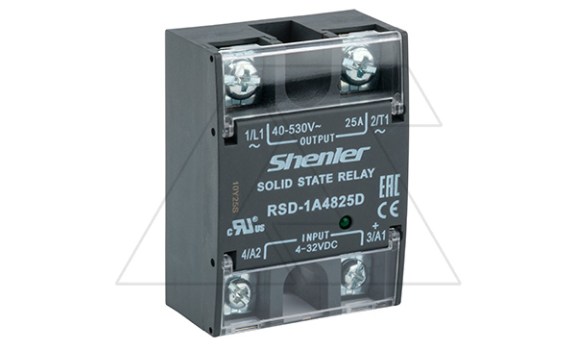 Реле твердотельное RSD-1A4825D, однофазное, 1NO, 25А(40_530VAC), 4_32VDC, W=45mm фото