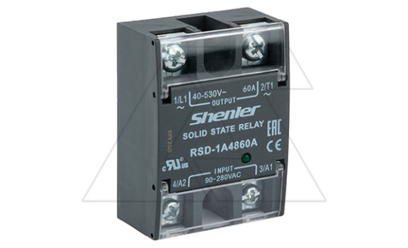Реле твердотельное RSD-1A4860A, однофазное, 1NO, 60А(40_530VAC), 90_280VAC, W=45mm фото