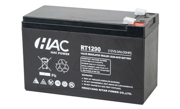 Батарея аккумуляторная HAC RT1290, F2, 12V/9Ah, 151х65х94(100) ДхШхВ, 2.3 кг, 6-8 лет фото