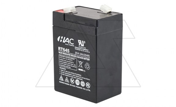 Батарея аккумуляторная HAC RT645, F1, 6V/4.5Ah, 70х47х99(105) ДхШхВ, 0.65 кг, 6-8 лет фото