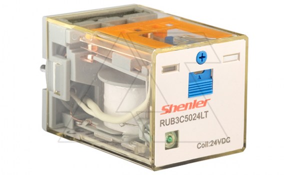 Реле RUB3C5024LT, 3CO, 10A(250VAC/24VDC), 24VDC, мех. инд., тест-кнопка с блокировкой, LED фото
