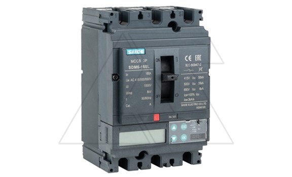 Авт. выключатель SDM6-250L 3P, In=250A, ML5.0E, Ir=0.4_1In, Ii=2_15Ir, Isd=1.5_12Ir, LCD, MODBUS-RTU, Icu/Ics=50kA/400V фото
