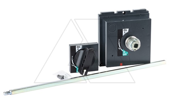 Рукоятка выносная поворотная RHE на дверь, с основанием и осью 470mm, черная, IP55, для SDM6-400_SDM6-630 фото