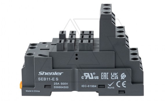 Цоколь SEB11-ES, 25A(500V), винтовой зажим, черный, на рейку DIN35, для REH, RUC, RUC-M, RPW, RM, 62.31, 62.32, 62.33 фото
