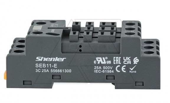 Цоколь SEB11-E, 25A(500V), винтовой зажим, черный, на рейку DIN35, для REH, RPW, RM, 62.31, 62.32, 62.33 фото