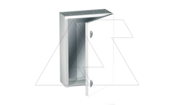 Щит моноблочный 700x500x250мм (ВxШxГ) с монтажной панелью и 2-мя панелями каб. ввода (сверху и снизу), RAL7035, IP55 фото