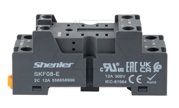 Цоколь SKF08-E, 12A(300V), винтовой зажим, черный, на рейку DIN35/панель, для RKE2CO, RKF2CO, R2N, MY2, 55.32, KMY2, PT2 фото