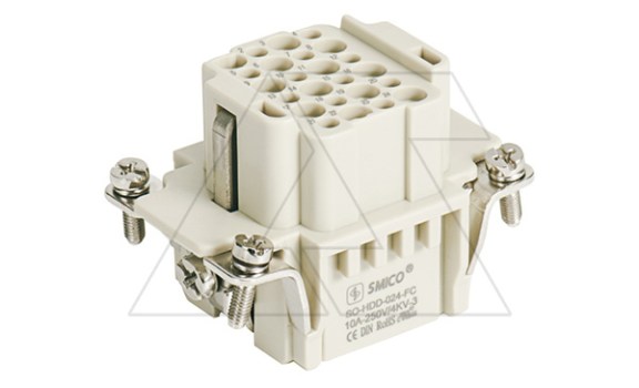 Корпус вставки контактной, размер H6B, тип гнездо, 24+PE, 10A, 250V, обжимной контакт фото
