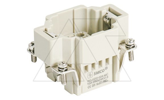 Корпус вставки контактной, размер H6B, тип вилка, 24P+PE, 10A, 250V, обжимной контакт фото