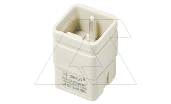 Корпус вставки контактной, размер H3A, тип вилка, 5P+PE, 16A, 230/400V, обжимной контакт фото