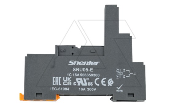 Цоколь SRU05-E, 16A(300V), винтовой зажим, черный, на рейку DIN35/панель, для RFT1CO, 46.61, G2R-1, KRI1 фото