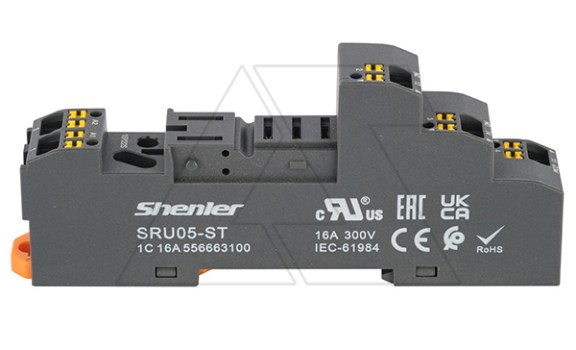 Цоколь SRU05-ST, 16A(300V), push-in, черный, на рейку DIN35, для RFT1CO, 46.61, G2R-1, KRI1 фото