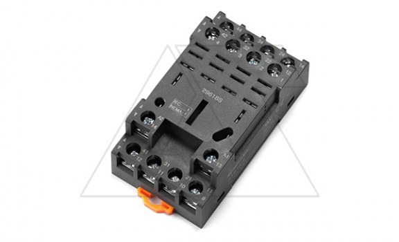 Цоколь STB14-E, 4CO, 16A(300V), винтовой зажим, черный, на рейку DIN35, для RKL4CO, 56.34, RPM4, LY4 фото