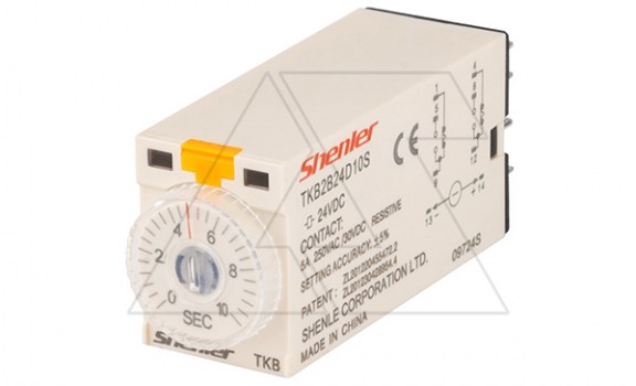 Реле времени TKB2B24D10S, 2CO, 5A, 24VDC, задержка включения, LED, 0.5s-10s±5%, монтаж в цоколь SKF14 фото